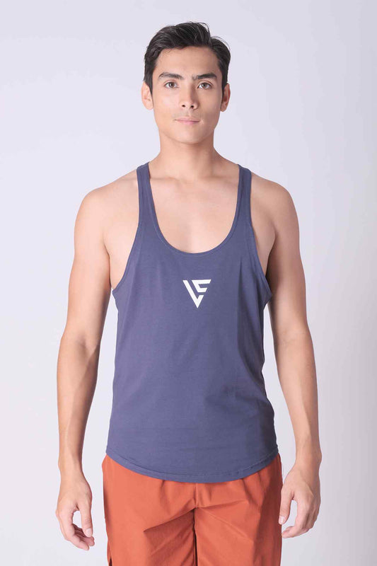 SPK0112 - Ultra Soft Stretch Cotton React Gym Stringer Vest - Navy