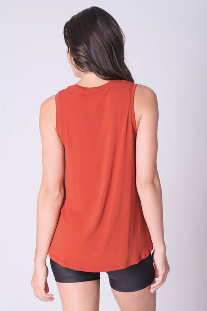 SPWK0118 - Women's Longline Soft Swingy Tank Top - Red