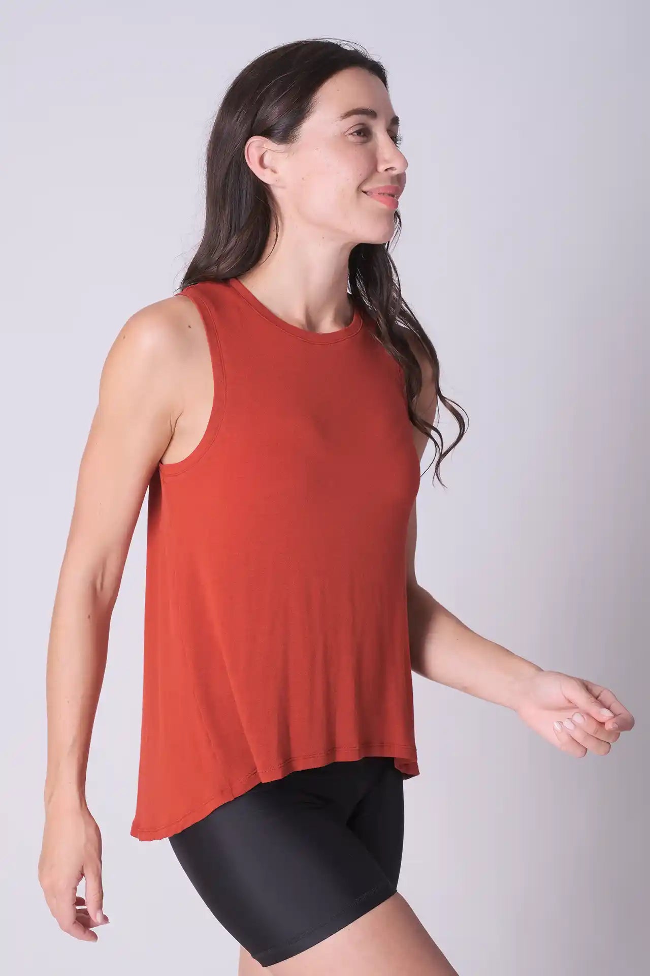 SPWK0118 - Women's Longline Soft Swingy Tank Top - Red