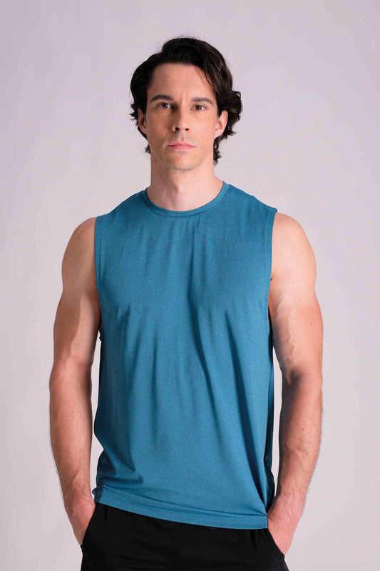 SPK0124 - Quick-Dry Stretch Training Tank Top - Steel Blue