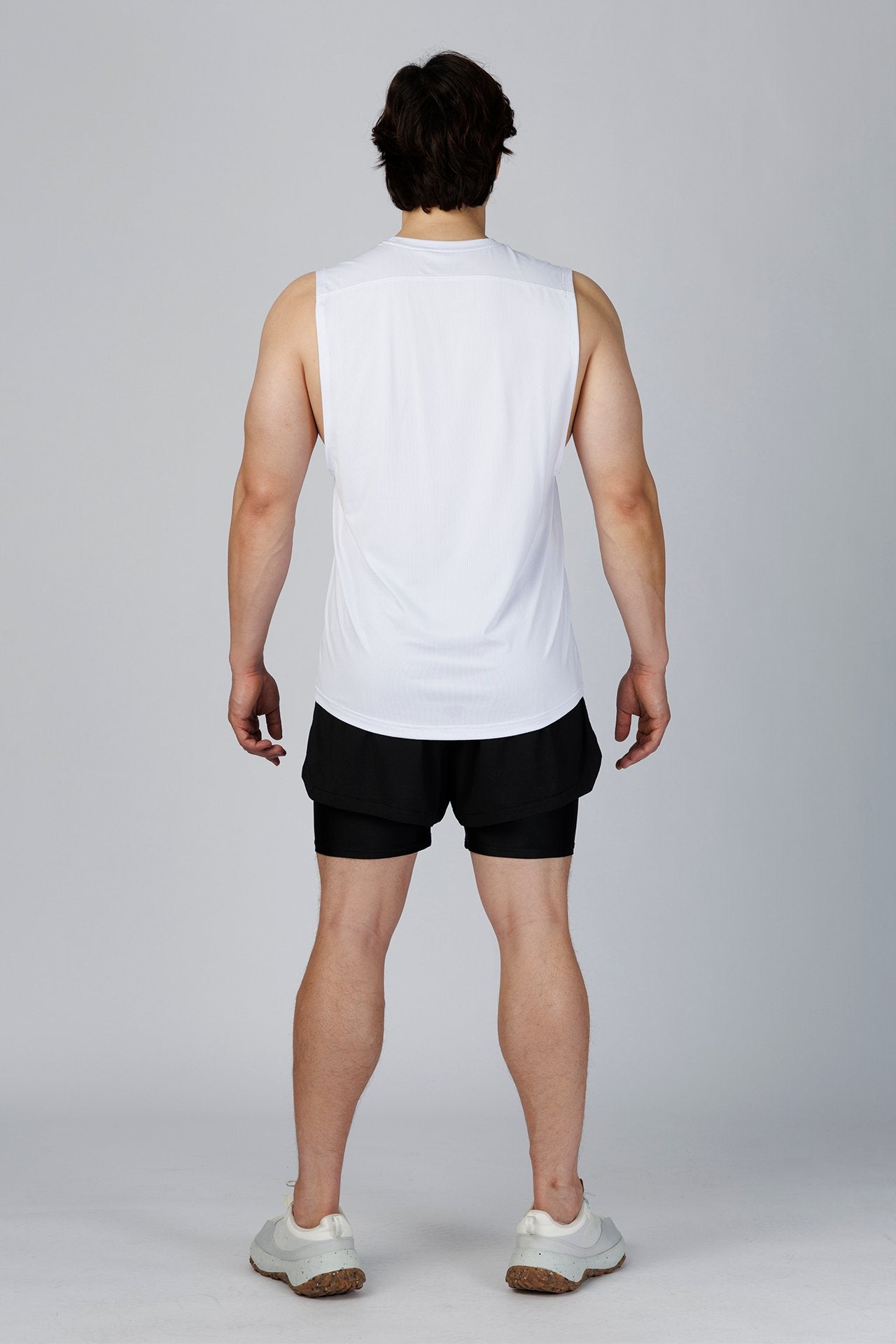 SPK0133 - Quick-Dry 4-Way Stretch Mesh Training Tank Top - White