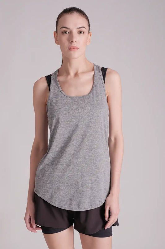 SPWK0143 - Women's Ultra Light-weight Running Tank Top - Heather Grey