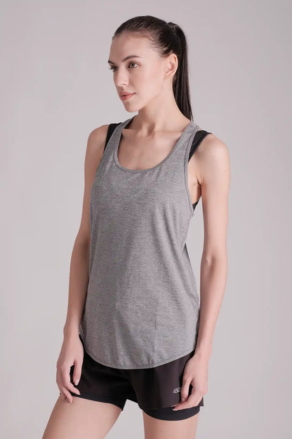 SPWK0143 - Women's Ultra Light-weight Running Tank Top - Heather Grey