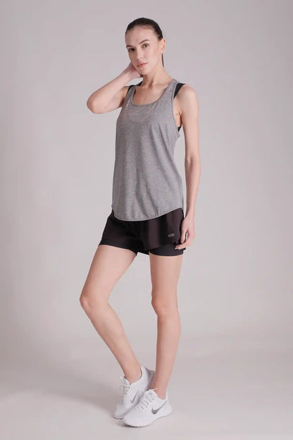 SPWK0143 - Women's Ultra Light-weight Running Tank Top - Heather Grey