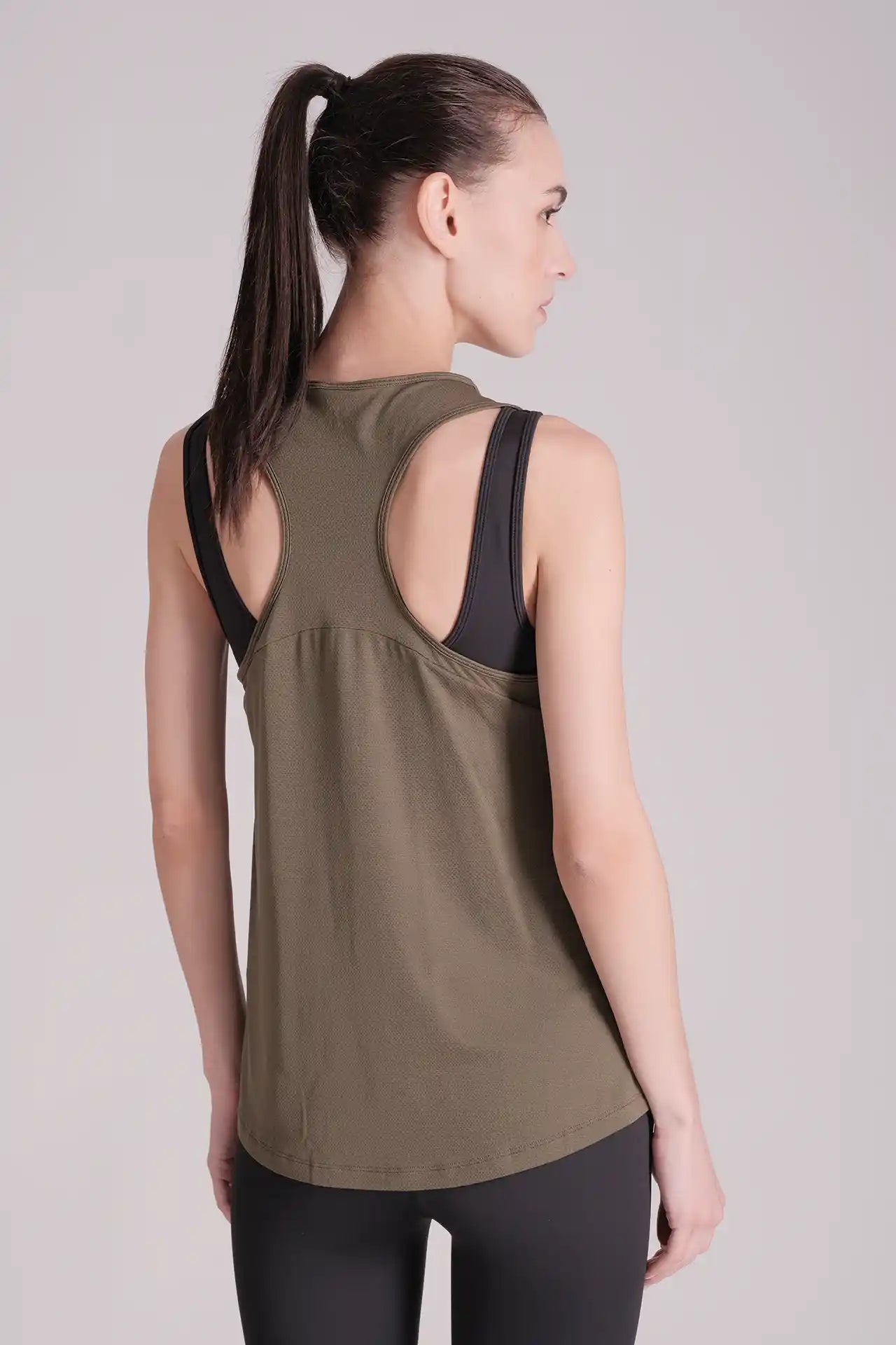 SPWK0145 - Women's Ultra Light-weight Curve Hem Running Tank Top - Army