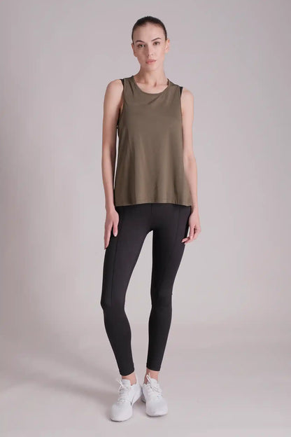SPWK0145 - Women's Ultra Light-weight Curve Hem Running Tank Top - Army