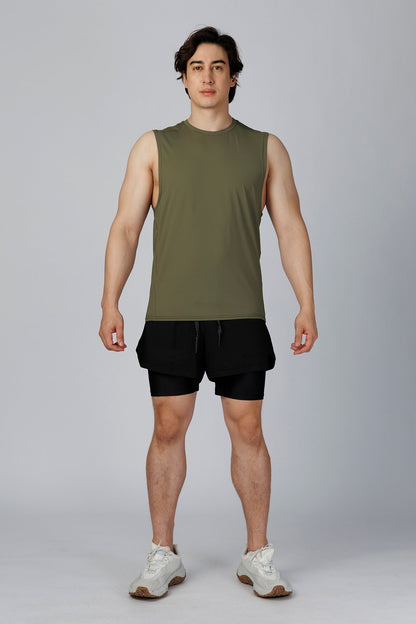 SPK0160 - Ultra 4-Way Stretch Nylon Training Muscle Tee - Army