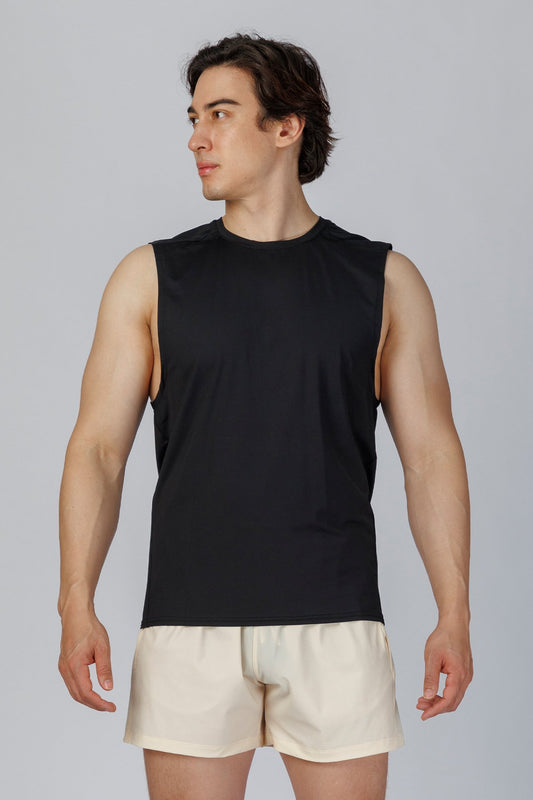 SPK0160 - Ultra 4-Way Stretch Nylon Training Muscle Tee - Black