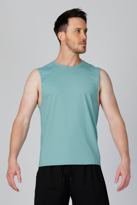 SPK0160 - Ultra 4-Way Stretch Nylon Training Muscle Tee - Ash Green