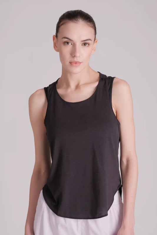 SPWK0165 - Women's Reflective Racerback Running Tank Top - Black