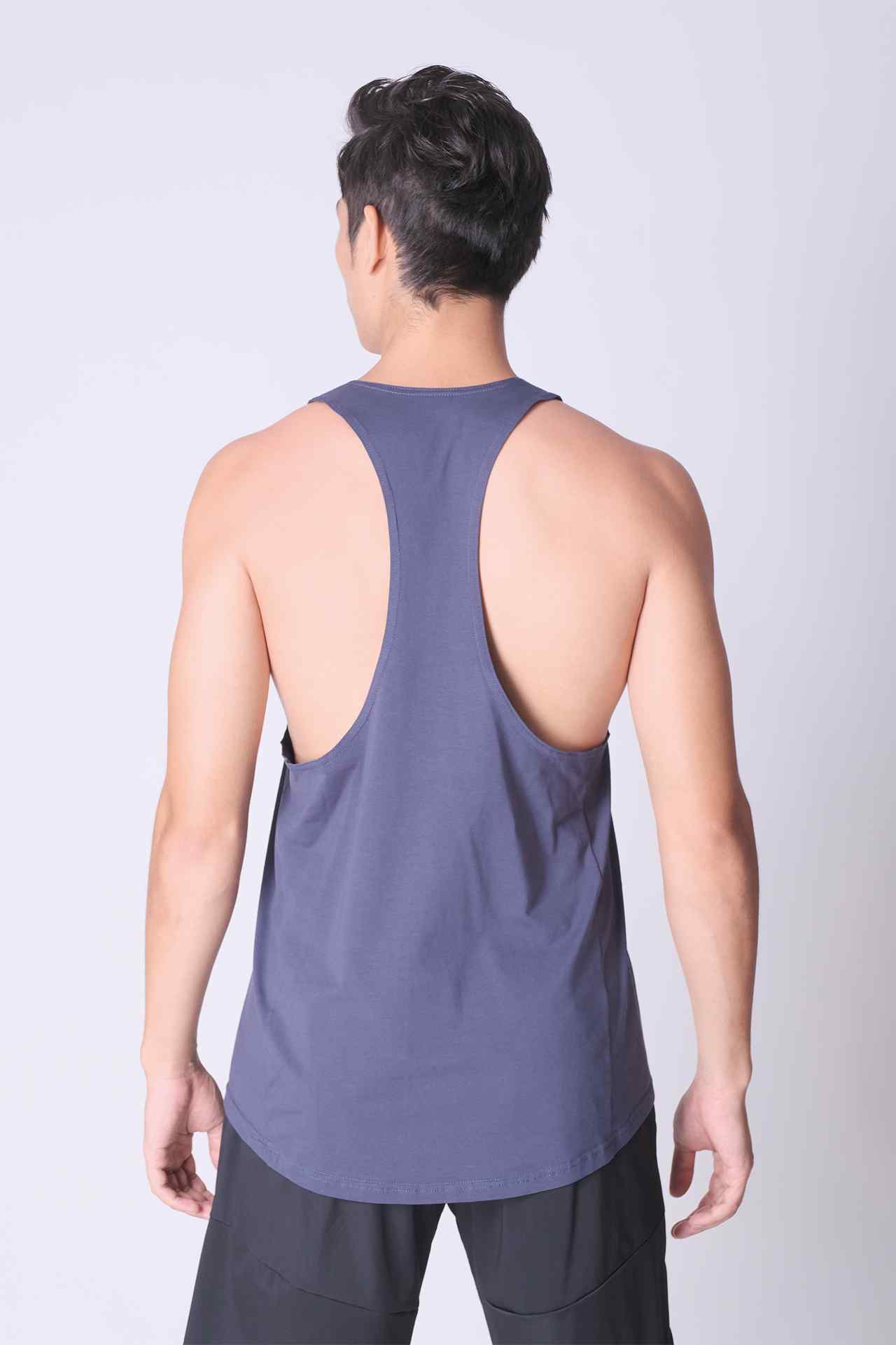 SPK0167 - Ultra-Soft Stretch Cotton React Gym Tank - Navy