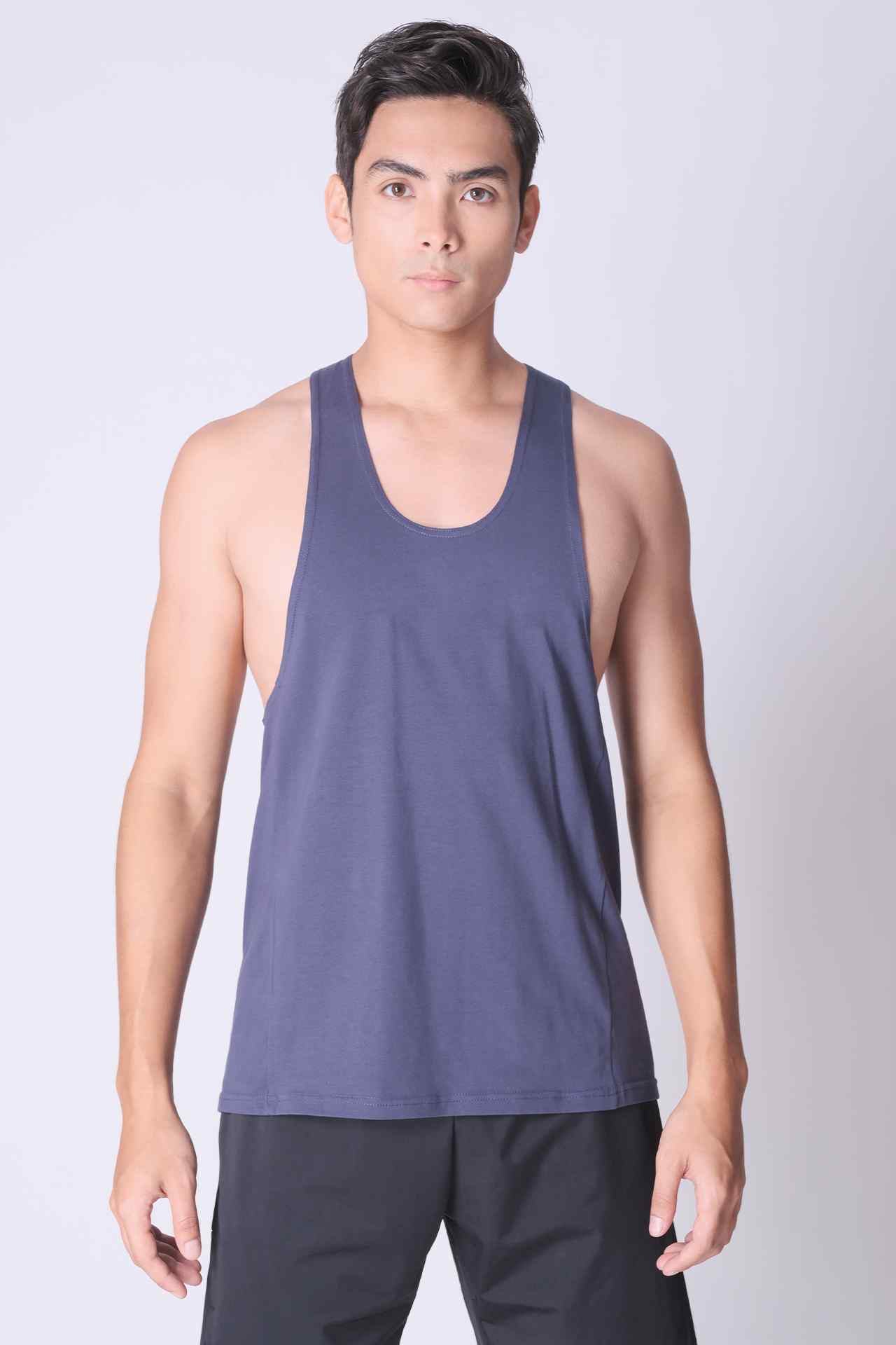 SPK0167 - Ultra-Soft Stretch Cotton React Gym Tank - Navy
