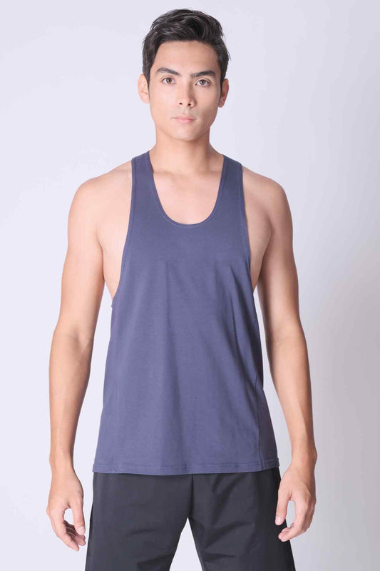 SPK0167 - Ultra-Soft Stretch Cotton React Gym Tank - Navy