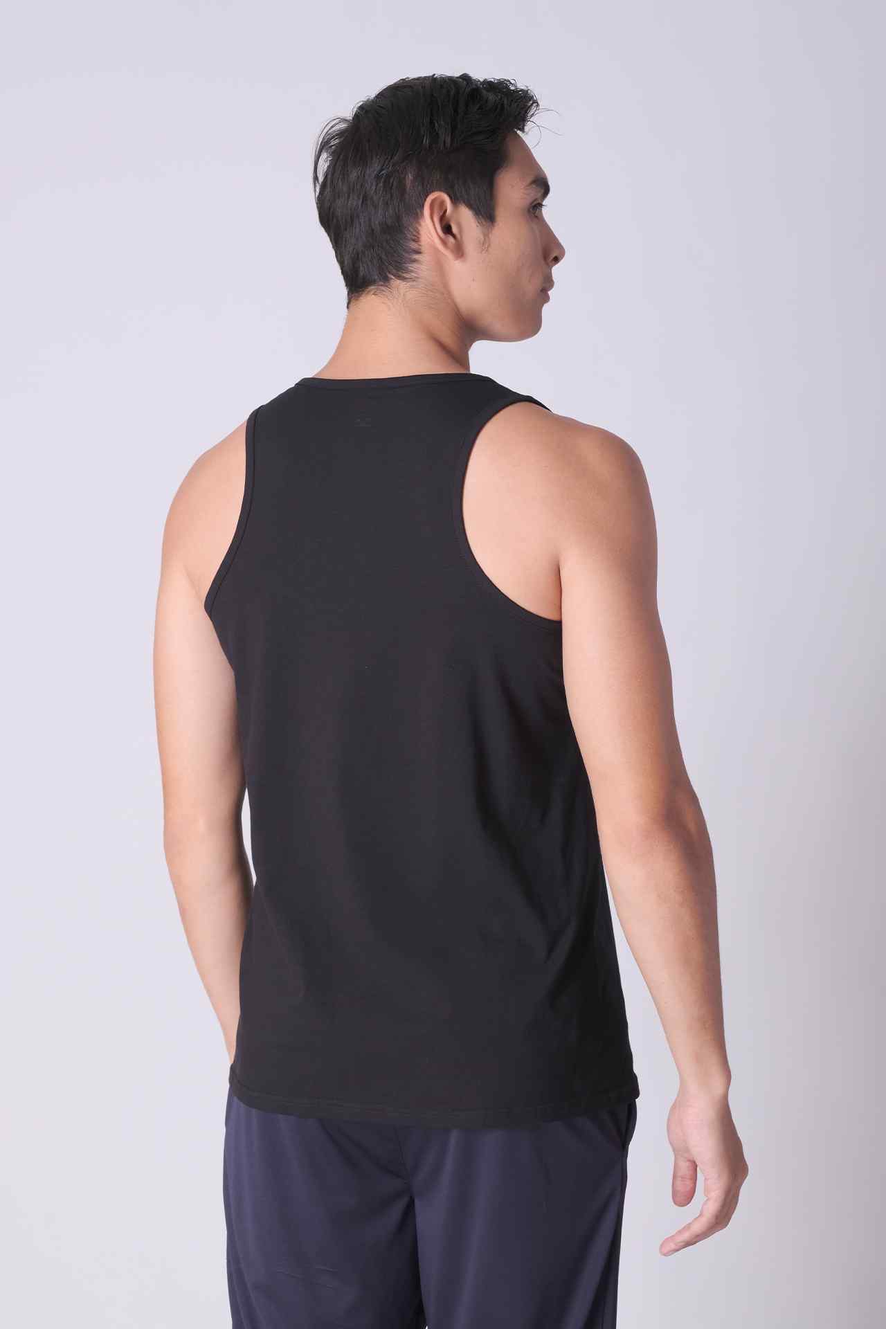 SPK0167 - Ultra-Soft Stretch Cotton React Gym Tank - Black
