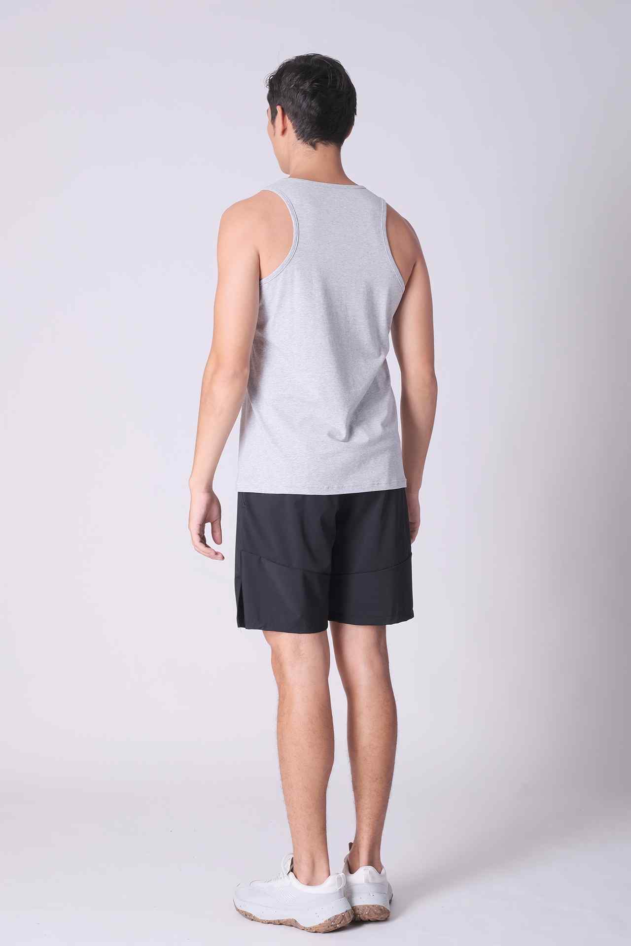 SPK0167 - Ultra-Soft Stretch Cotton React Gym Tank - Heather Grey