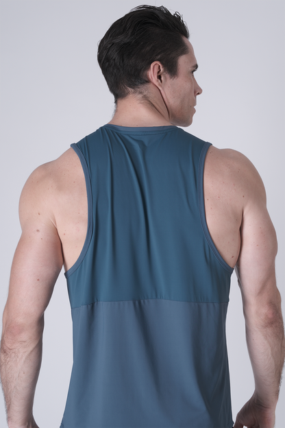 SPK0168 - Ultra 4-Way Stretch Nylon Training Tank - Ash Blue
