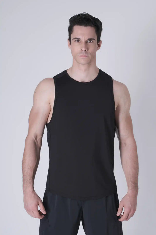 SPK0168 - Ultra 4-Way Stretch Nylon Training Tank - Black