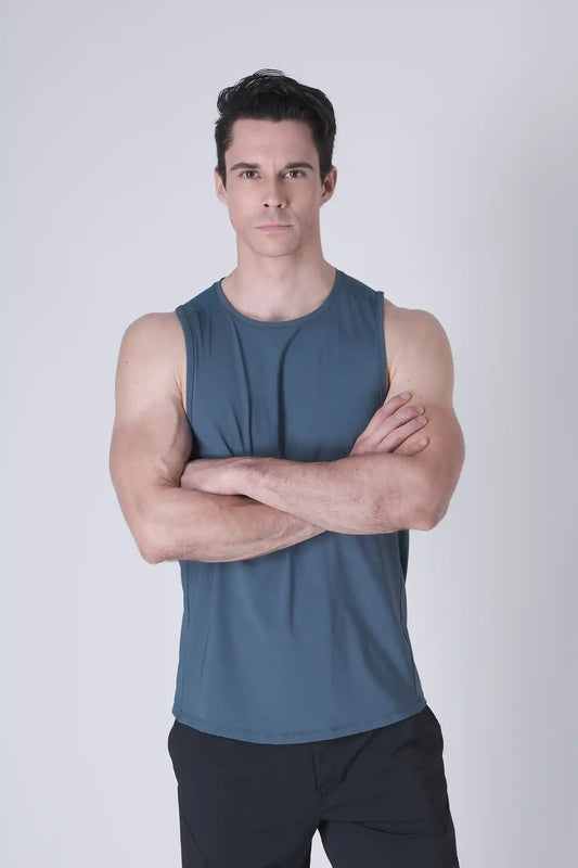 SPK0168 - Ultra 4-Way Stretch Nylon Training Tank - Slate