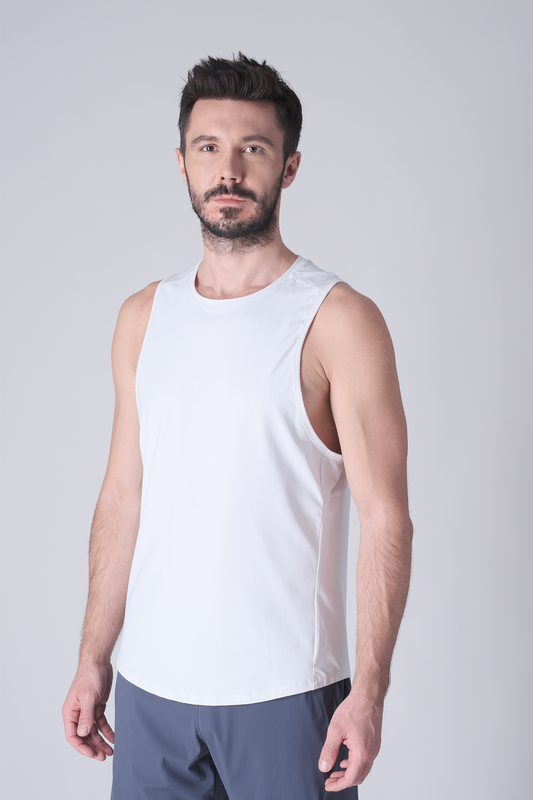 SPK0168 - Ultra 4-Way Stretch Nylon Training Tank - White