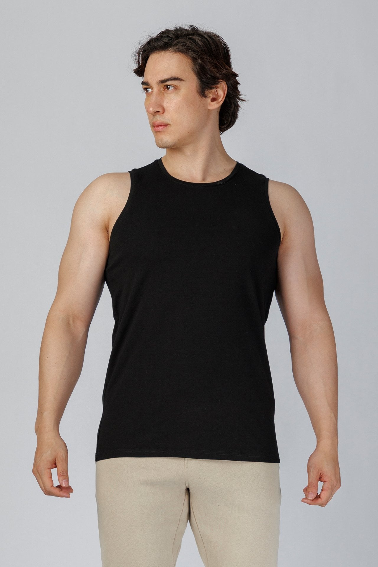 SPK0174 - Quick-Dry 4-Way Stretch Jersey Training Tank Top - Black