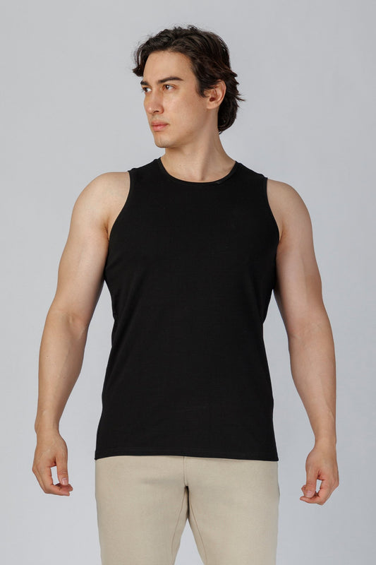 SPK0174 - Quick-Dry 4-Way Stretch Jersey Training Tank Top - Black