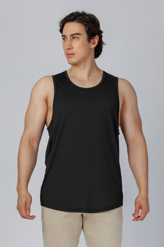 SPK0177 - Quick-Dry 4-Way Stretch Jersey Training Tank Top - Black