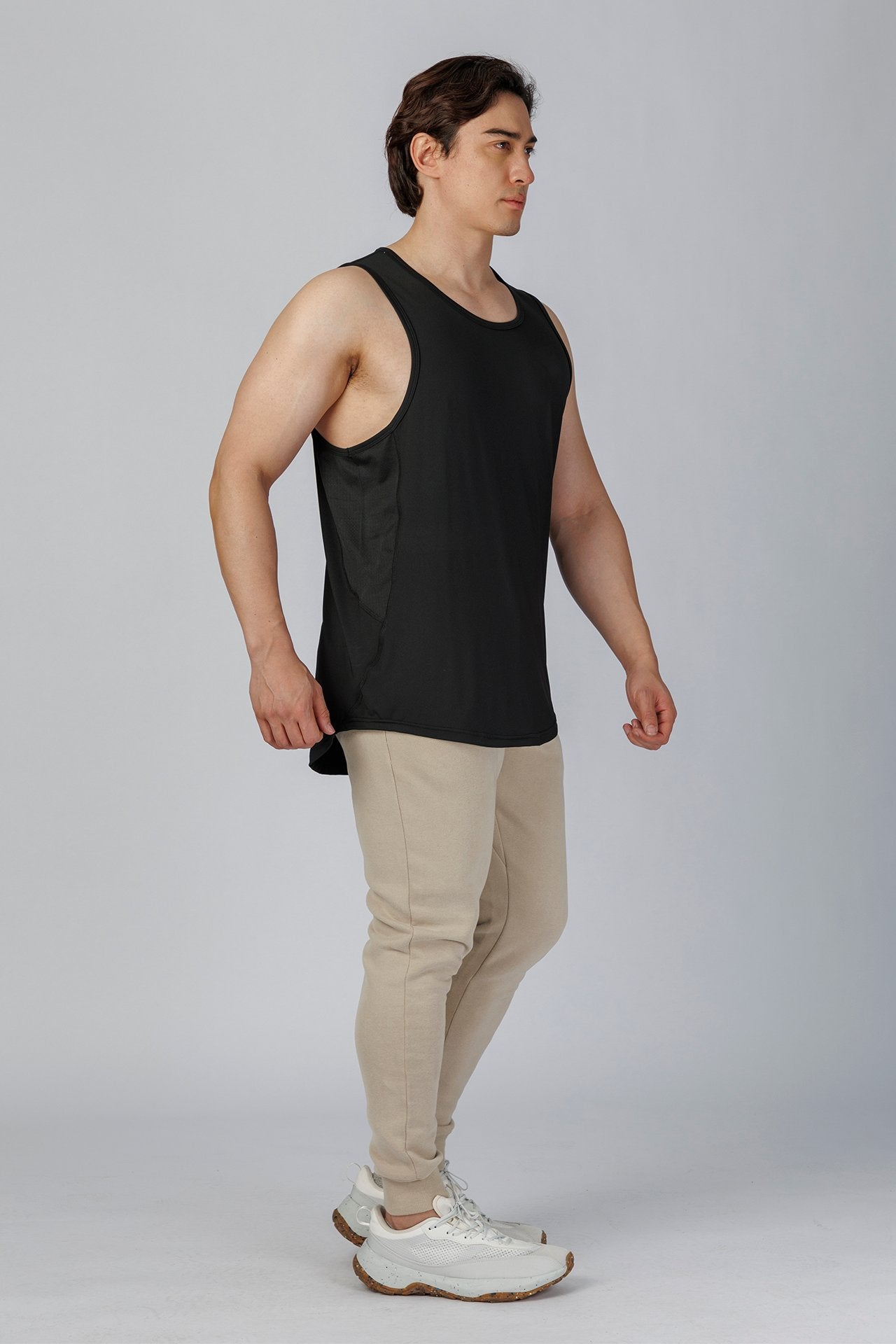 SPK0177 - Quick-Dry 4-Way Stretch Jersey Training Tank Top - Black