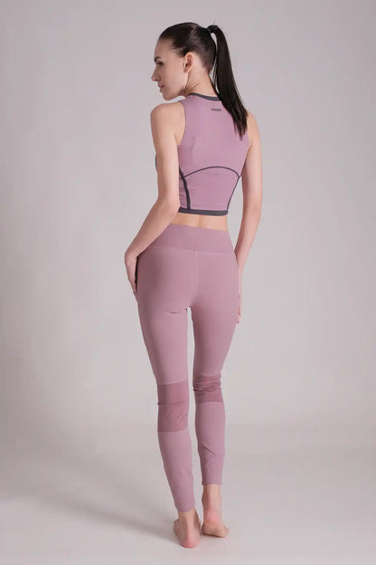 SPWK22003 - Women's Retro Racer Neck Half Zip Training Crop Vest - Purple