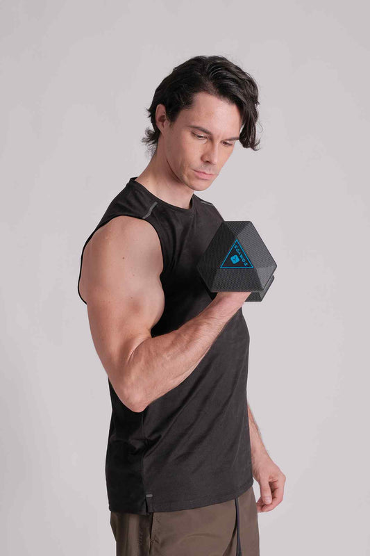 SPK22012 - Reflective Shoulder Seam Camo Running Tank Top - Black Camo