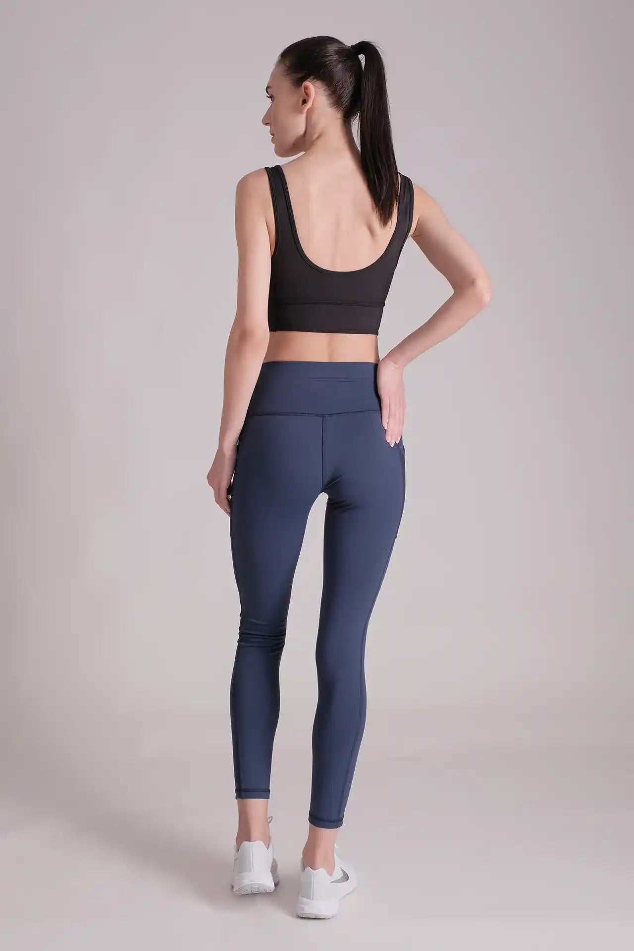SPWL0001 - Women's Side Mesh Pocket Legging 26” - Navy