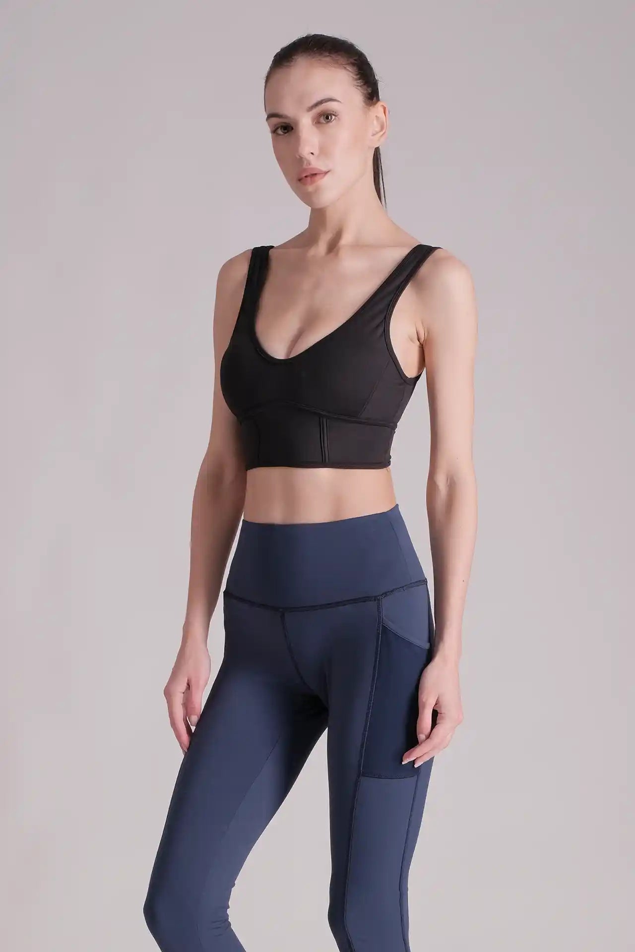 SPWL0001 - Women's Side Mesh Pocket Legging 26” - Navy
