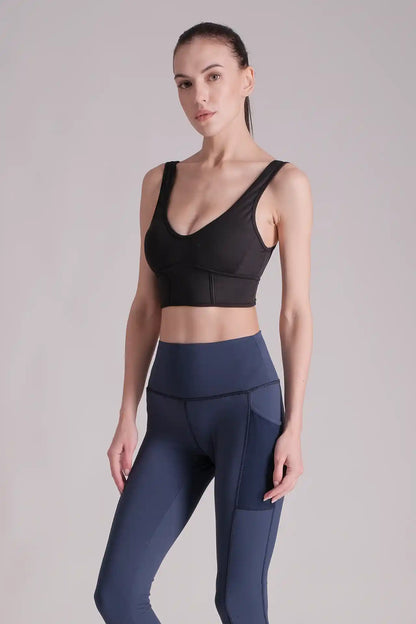 SPWL0001 - Women's Side Mesh Pocket Legging 26” - Navy