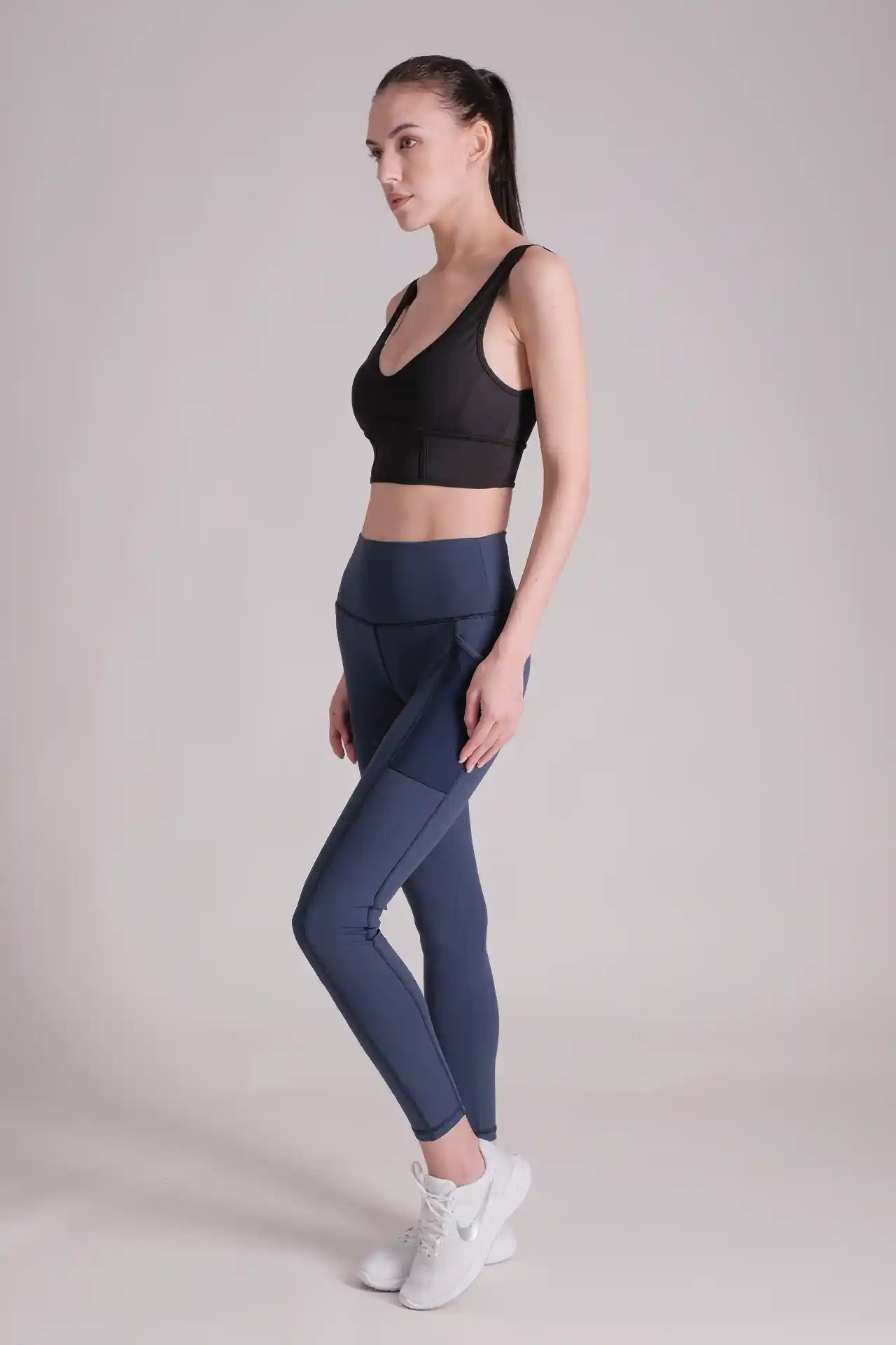 SPWL0001 - Women's Side Mesh Pocket Legging 26” - Navy