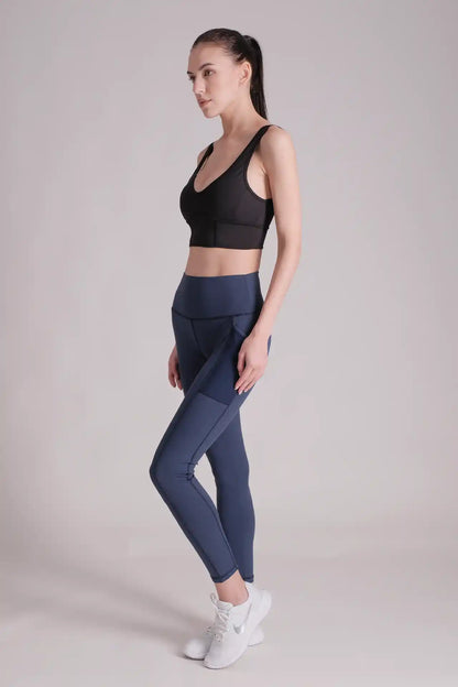 SPWL0001 - Women's Side Mesh Pocket Legging 26” - Navy