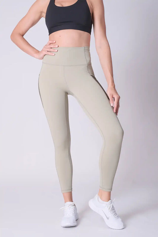 SPWL0001 - Women's Meshed Side Pocket Leggings 25" - Sage