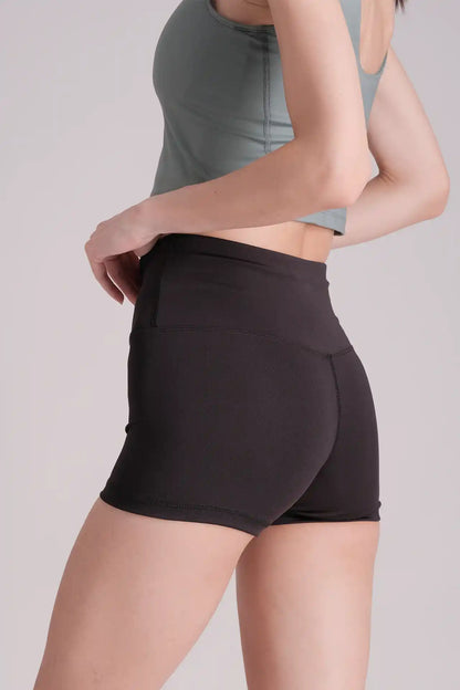 SPWL0003 - Women's Ultra 4-way Stretch Interlock Performance Short Leggings 3" - Black