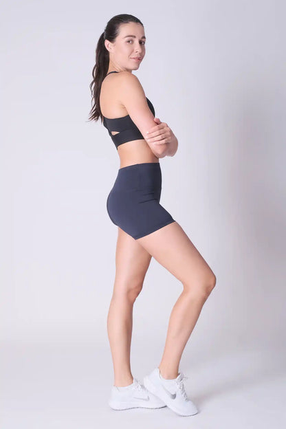 SPWL0003 - Women's Ultra 4-way Stretch Interlock Performance Short Leggings 3" - Navy