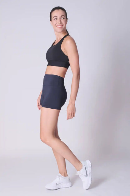 SPWL0003 - Women's Ultra 4-way Stretch Interlock Performance Short Leggings 3" - Navy