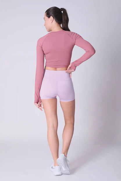 SPWL0003 - Women's Ultra 4-way Stretch Interlock Performance Short Leggings 3" - Light Purple