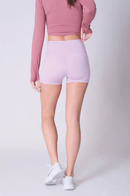 SPWL0003 - Women's Ultra 4-way Stretch Interlock Performance Short Leggings 3" - Light Purple