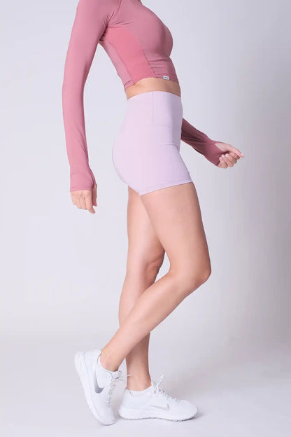 SPWL0003 - Women's Ultra 4-way Stretch Interlock Performance Short Leggings 3" - Light Purple