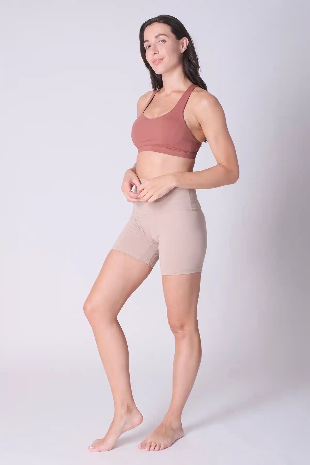 SPWL0007 - Women's Super High Waisted Short Leggings 6" - Skin