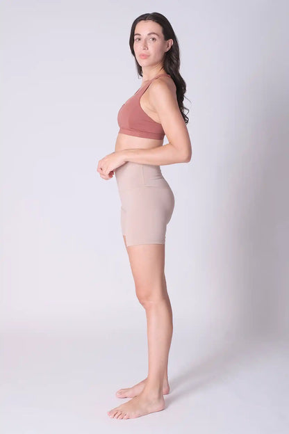 SPWL0007 - Women's Super High Waisted Short Leggings 6" - Skin