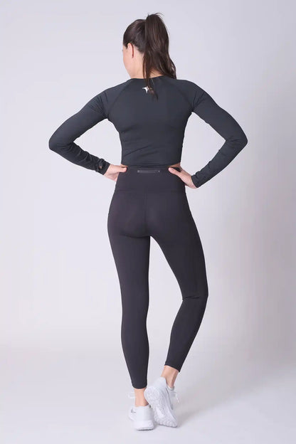 SPWL0016 - Women's Side Pocket Leggings 25" - Black