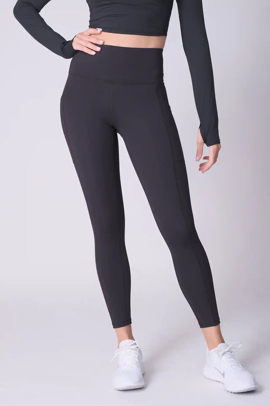 SPWL0016 - Women's Side Pocket Leggings 25" - Black