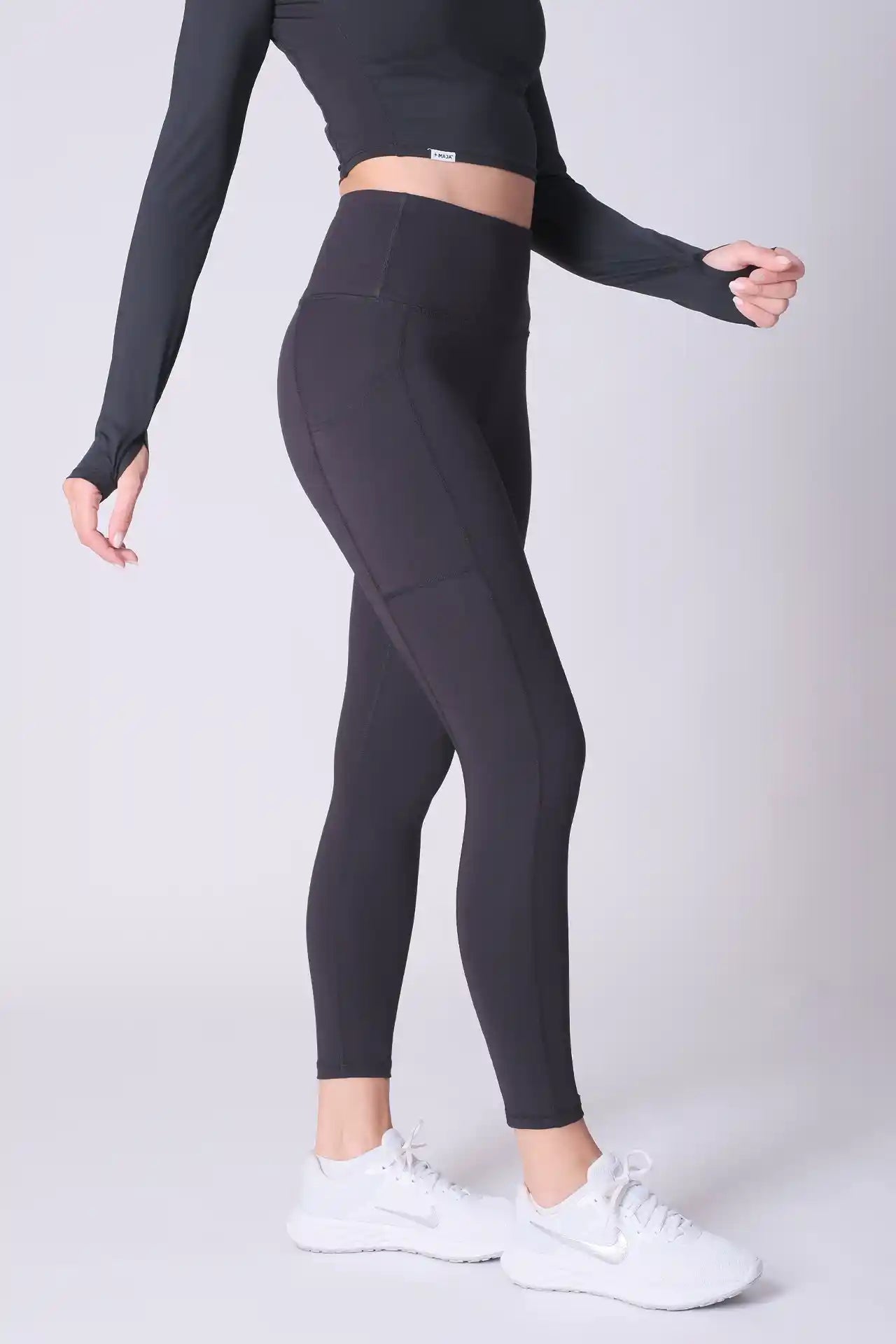 SPWL0016 - Women's Side Pocket Leggings 25" - Black