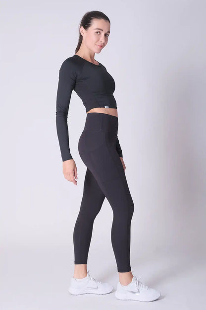SPWL0016 - Women's Side Pocket Leggings 25" - Black