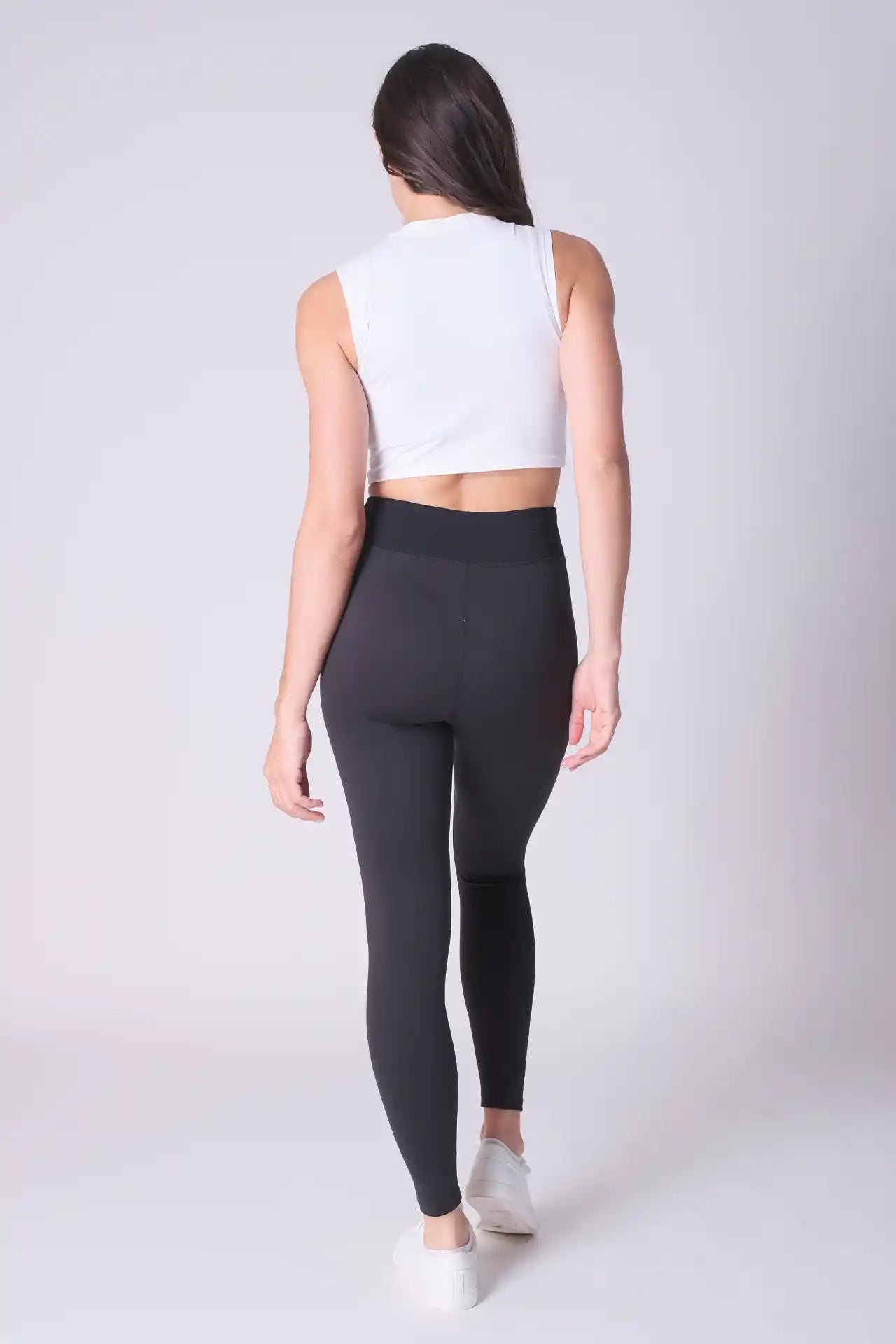 SPWL0020 - Women's High Waisted Laser Cut Leggings 25.5" - Black