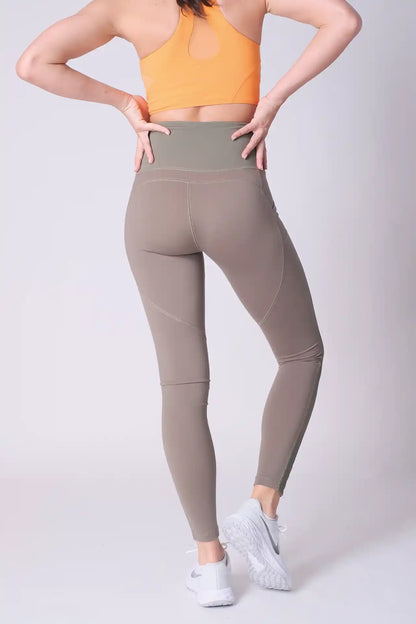 SPWL0022 - Women's Side Ribbed Leggings 29" - Army