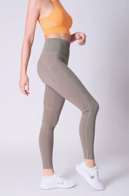 SPWL0022 - Women's Side Ribbed Leggings 29" - Army